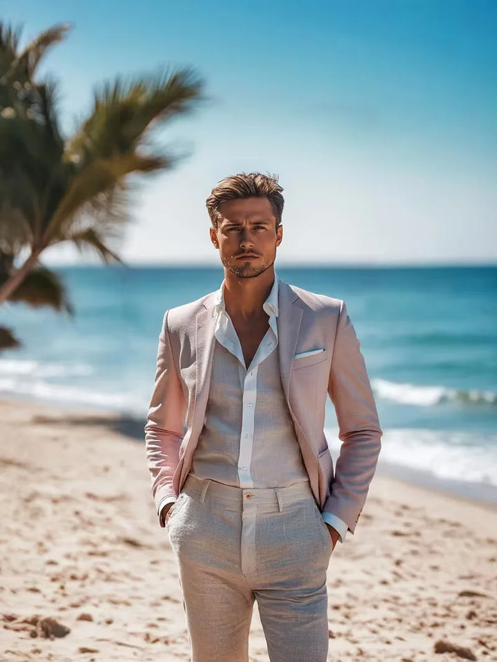 Linnen colbert slim fit