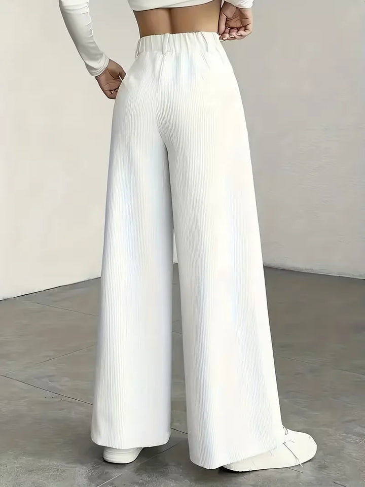 Wide leg broek met hoge taille