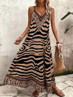 Maxi jurk met leopard print