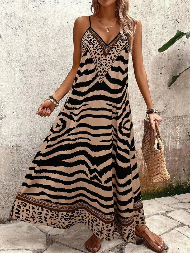 Maxi jurk met leopard print