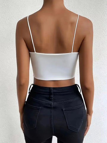 Crop top met spaghettibandjes