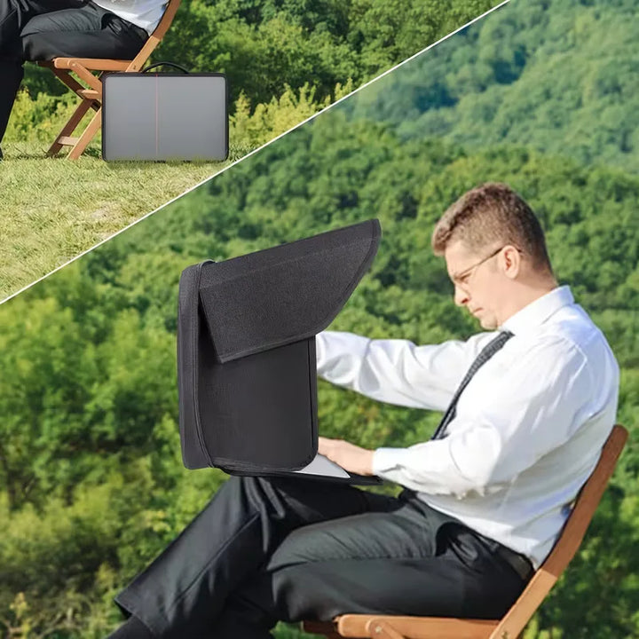 Laptoptas met zonwering