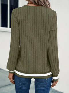 Casual longsleeve met V-hals