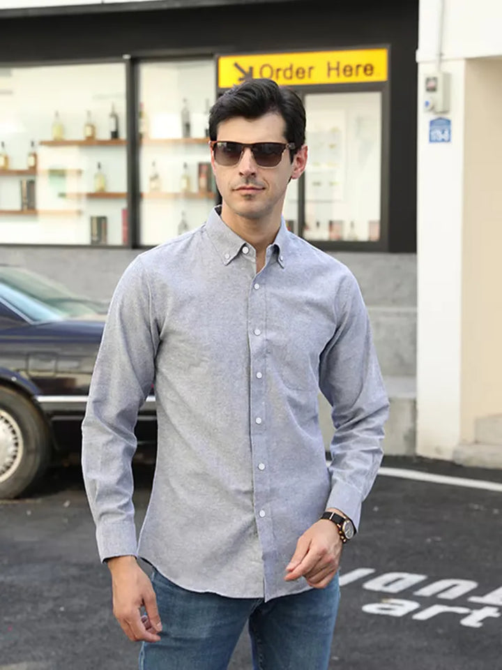Casual overhemd met mandarin collar