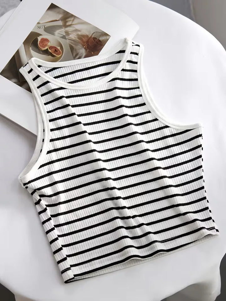 Crop top met ribbelstructuur