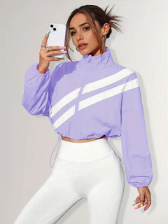 Track jacket met elastische manchetten