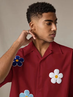 Korte mouw overhemd met bloemen