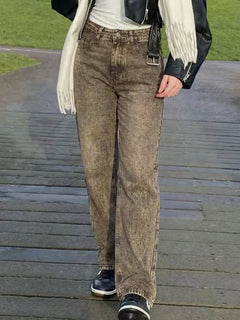 Straight jeans met mid-rise