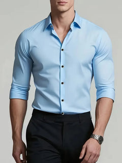 Nette overhemden slim fit mandarin kraag