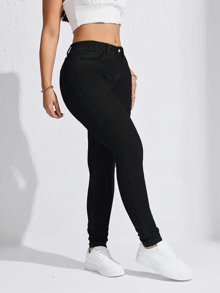 Skinny jeans met high waist