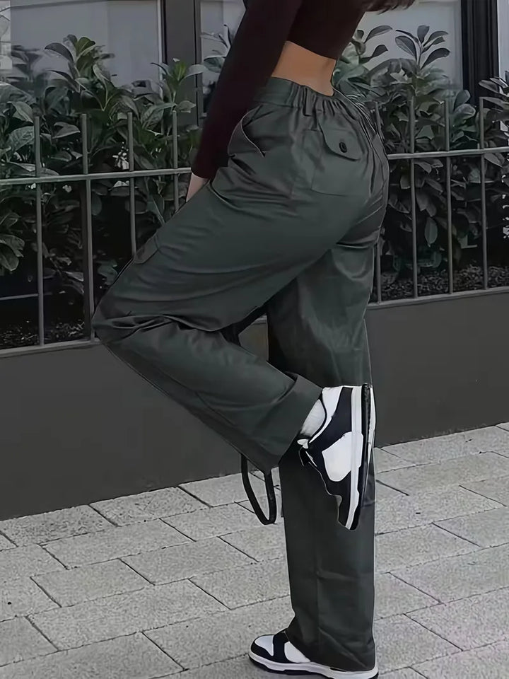 Cargo broek met hoge taille