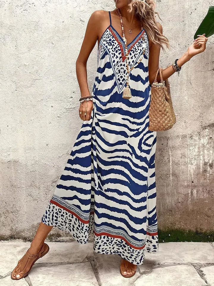 Maxi jurk met leopard print