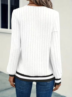 Casual longsleeve met V-hals