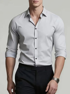 Nette overhemden slim fit mandarin kraag