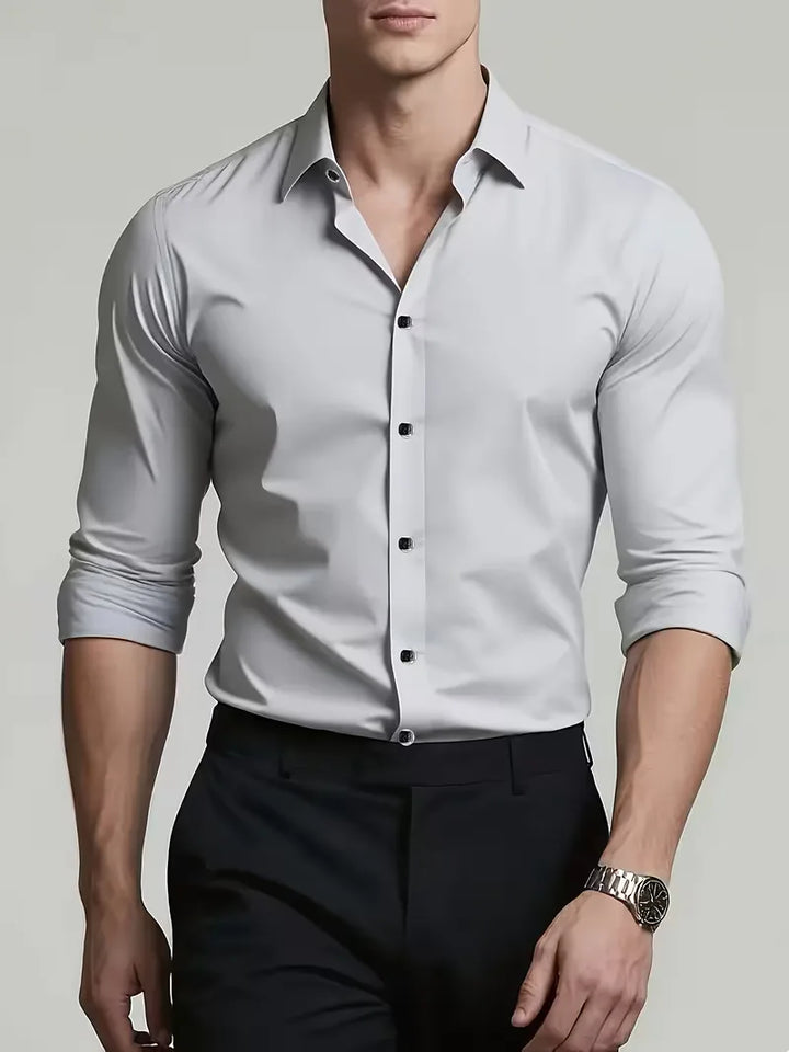 Nette overhemden slim fit mandarin kraag