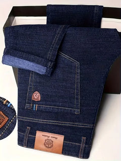 Straight jeans met zichtbare stiksels