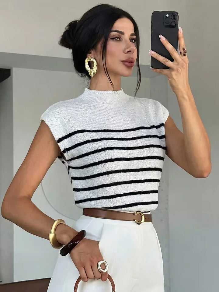 Mouwloos vest met mock neck