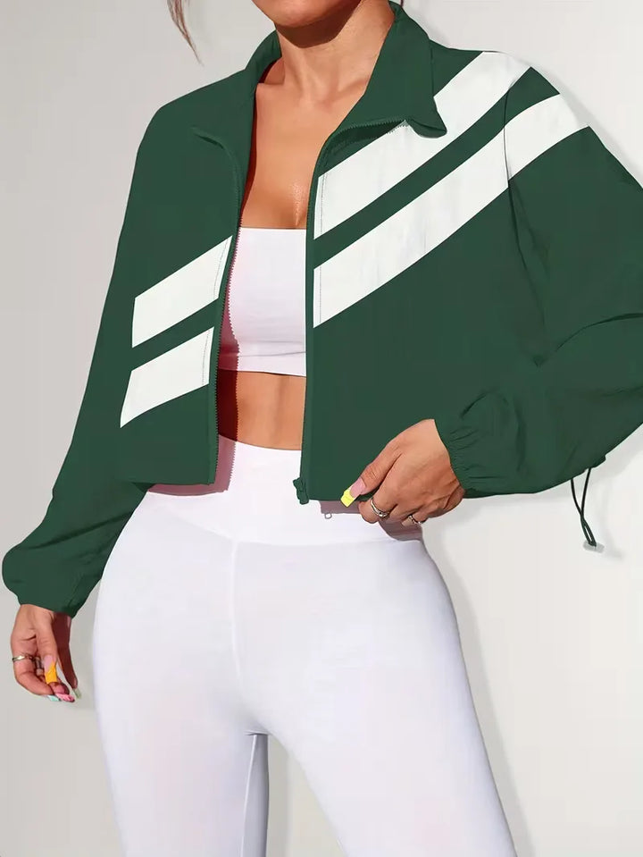 Track jacket met elastische manchetten