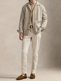 Trenchcoat met herringbone patroon
