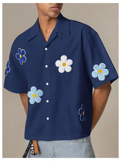 Korte mouw overhemd met bloemen