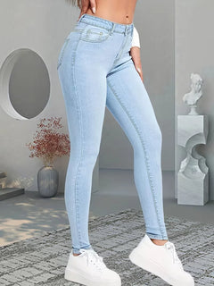 Skinny jeans met hoge taille