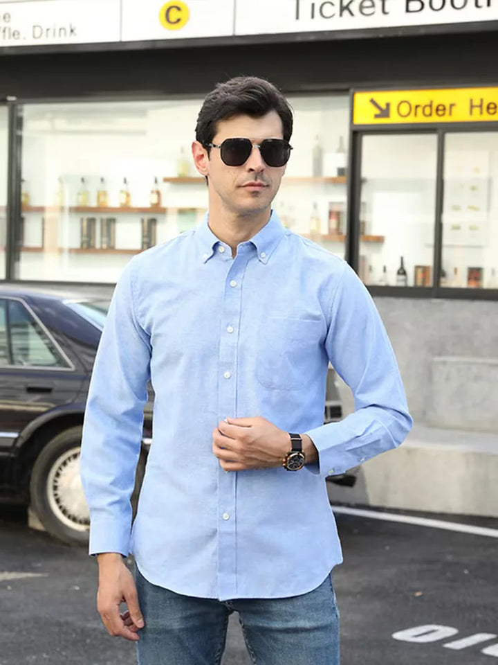 Casual overhemd met mandarin collar