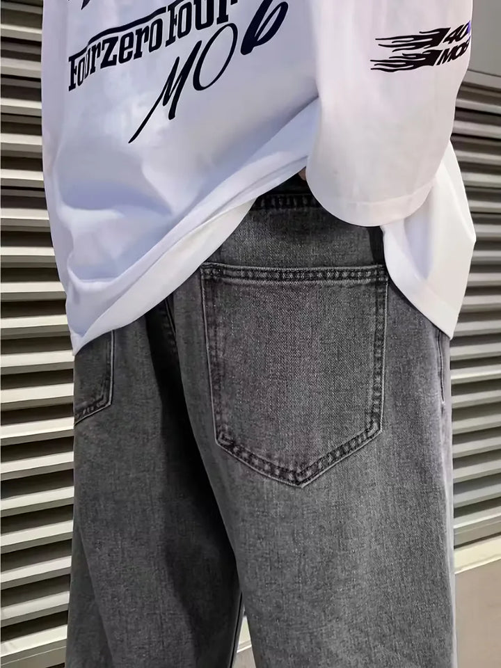 Loose fit jeans met wide leg