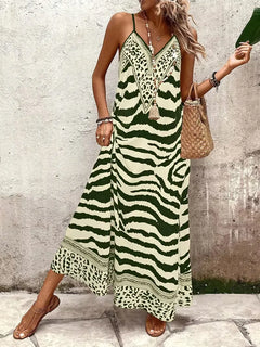 Maxi jurk met leopard print