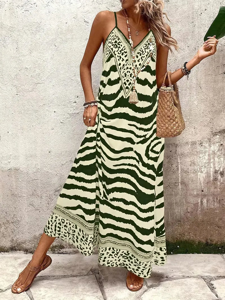 Maxi jurk met leopard print