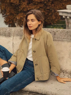 Trenchcoat met plaid voering