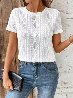 T-shirt met jacquard patroon