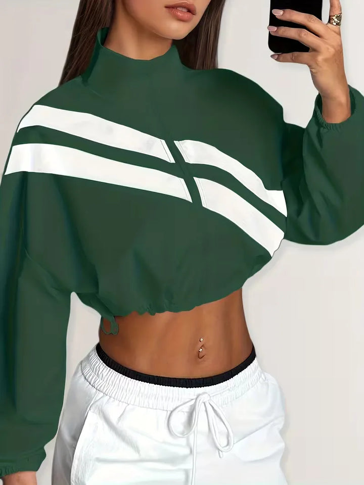 Track jacket met elastische manchetten