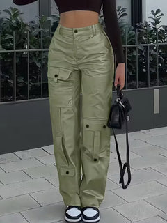 Cargo broek met hoge taille