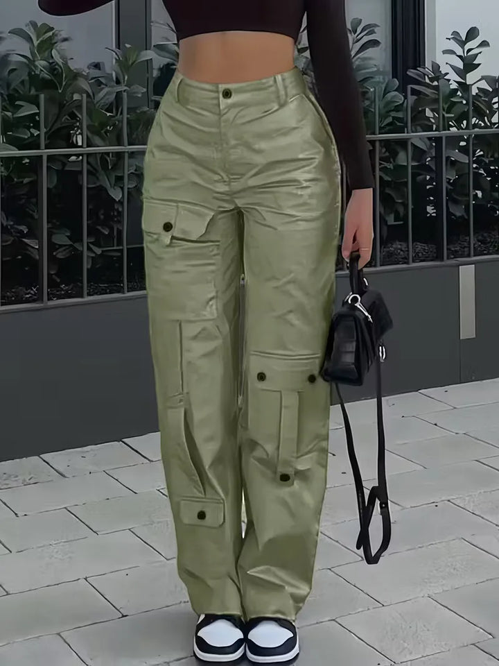 Cargo broek met hoge taille