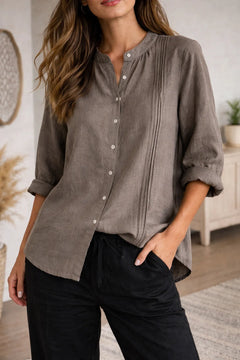 Shirt met mandarin kraag