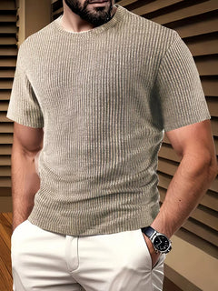 Casual heren T-shirt met jacquard patroon