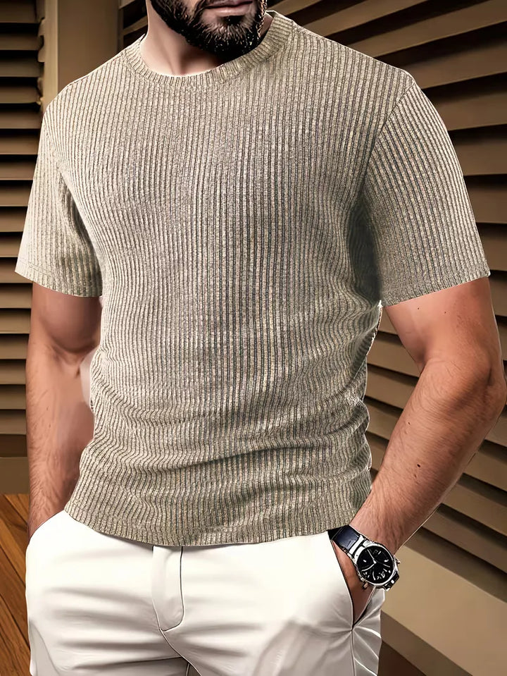 Casual heren T-shirt met jacquard patroon