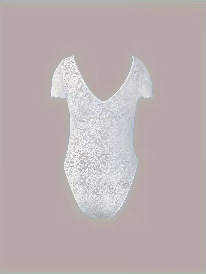 Kant bodysuit met V-hals