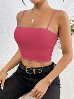 Crop top met spaghetti straps