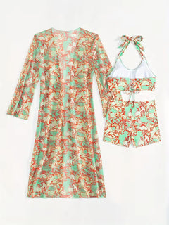 Cover-up met halternek en shorts