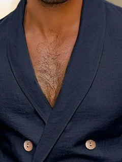 Slim fit blazer met houten knopen