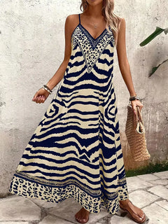 Maxi jurk met leopard print