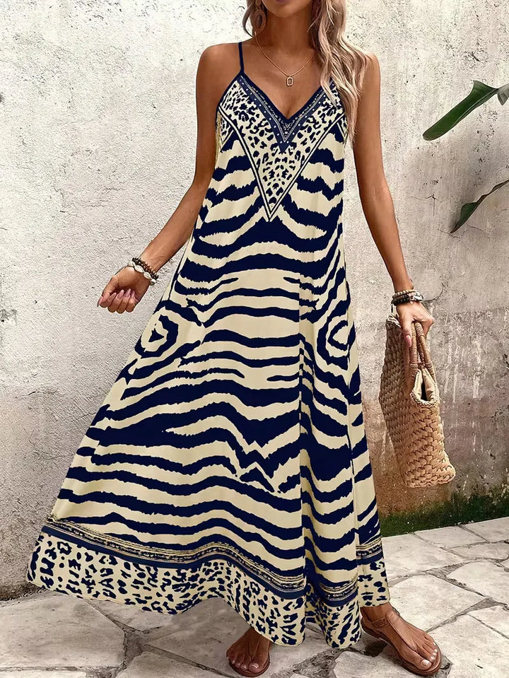 Maxi jurk met leopard print