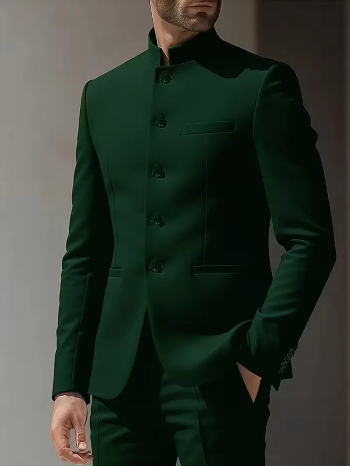Blazer slim fit met mandarin collar