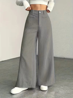 Wide leg broek met hoge taille