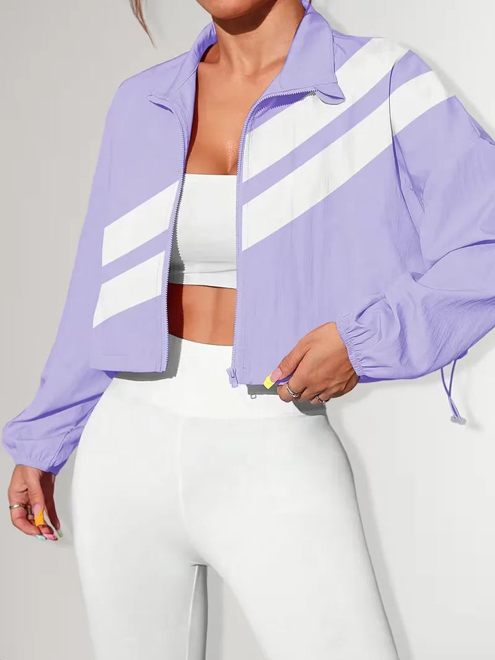 Track jacket met elastische manchetten