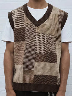 Sweater vest met geometrisch patroon