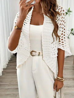 Oversized cardigan met hollow-out design
