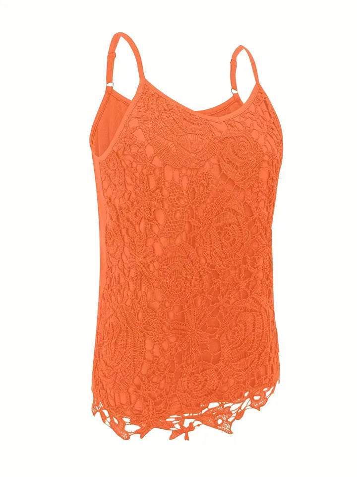 kanten tanktop met V-neck