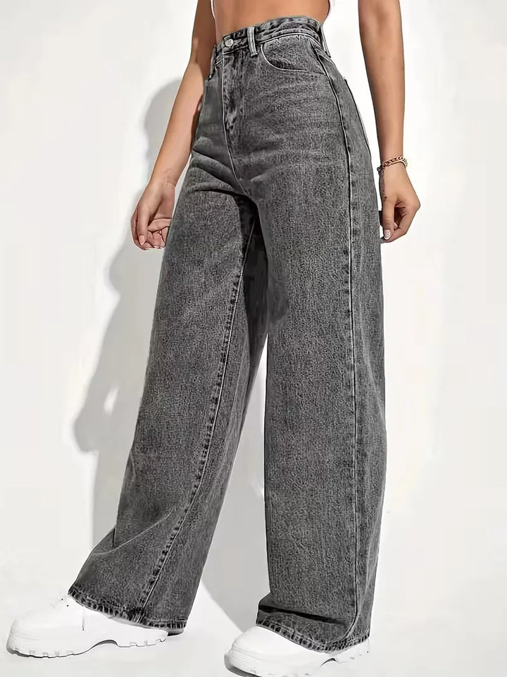 Wide leg broek met hoge taille